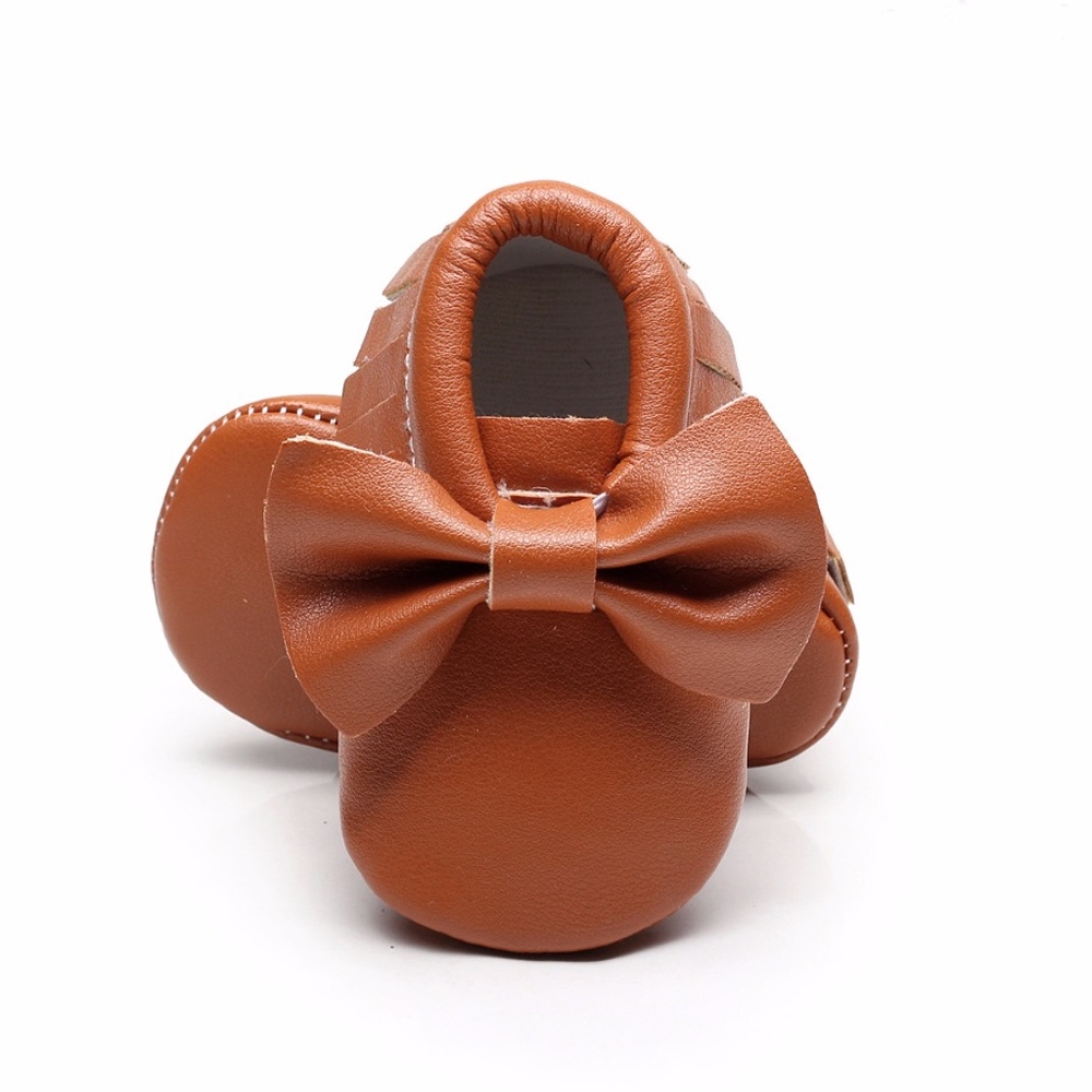 ❣️5 for $25  Brown Soft Sole Bow Baby Moccasins